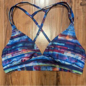 Athleta Bikini Top Blue Graphic Size Medium